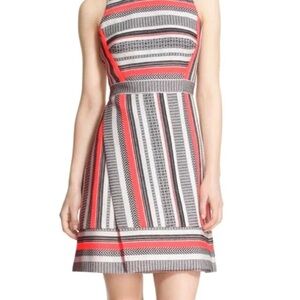 Kate Spade Ribbon Jacquared Neon Stripe Flights of Fancy Dress